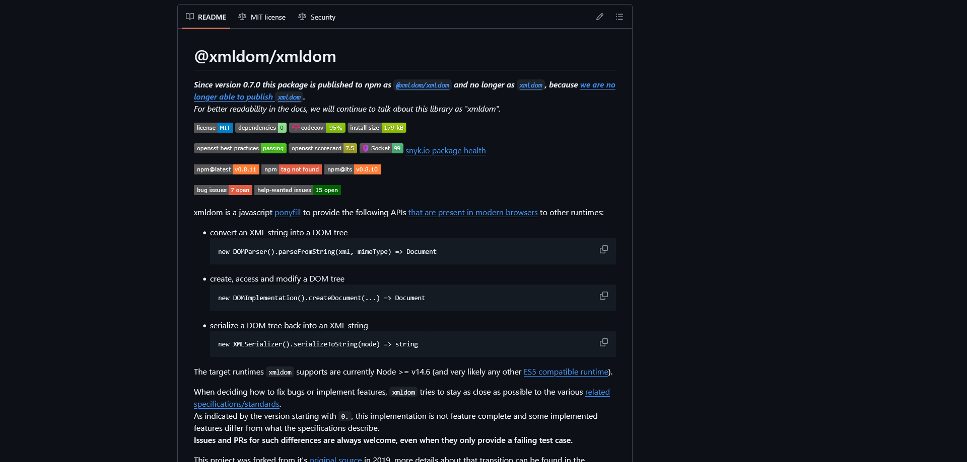 Open-Source Contribution – xmldom